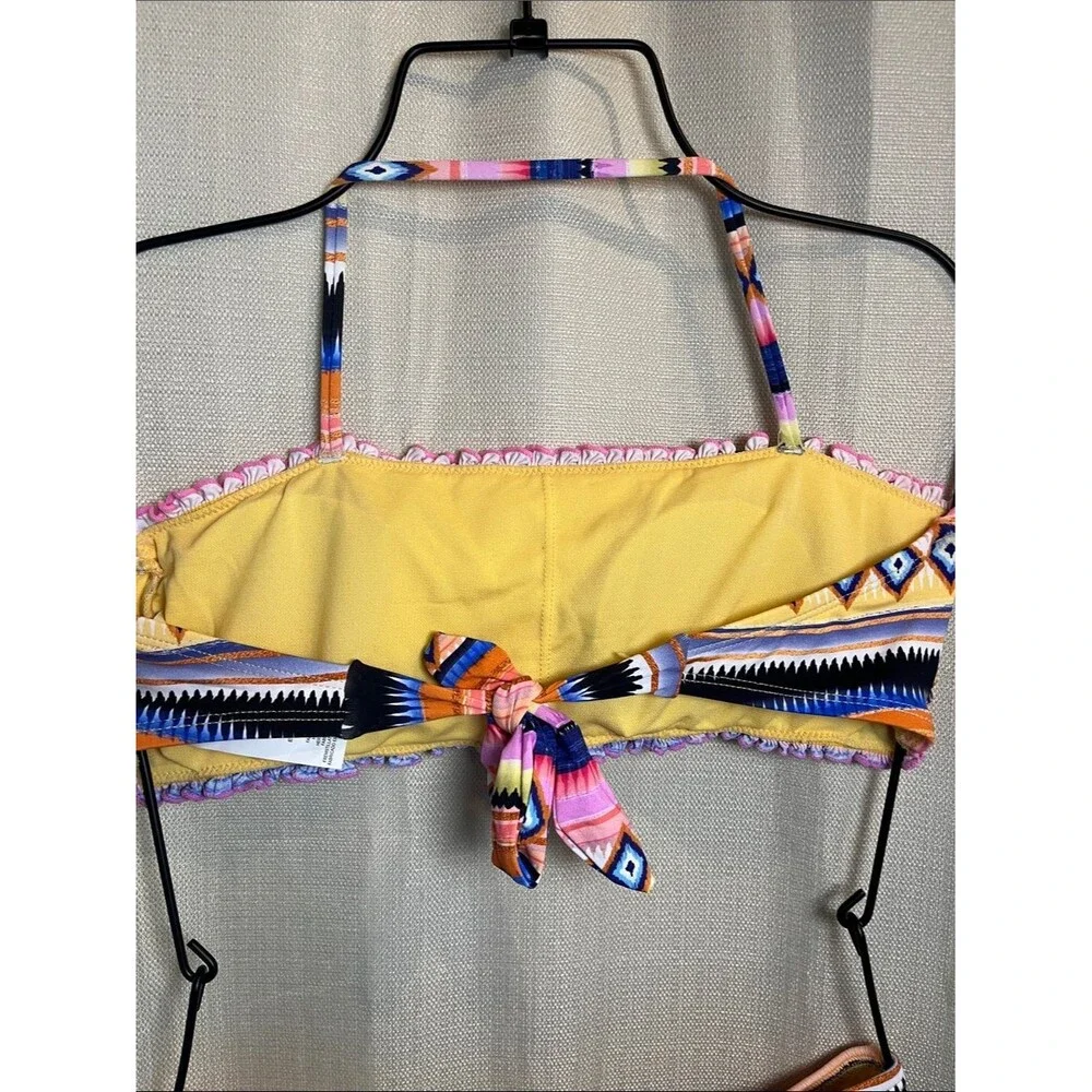NWT Hobie Girls Two-Piece Swimsuit Set Vibrant Geometric Kids Size 12 & 14